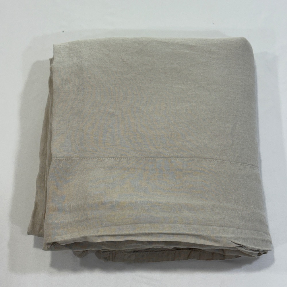 Parachute Linen Flat Top Sheet Queen Tan Toast Breathable Fabric Minimalist